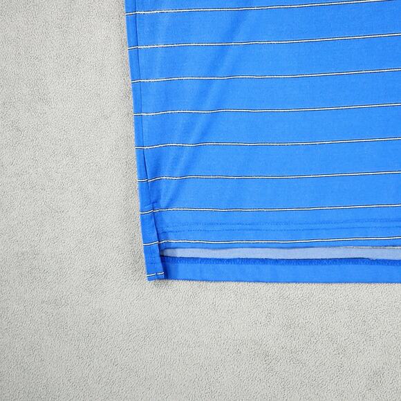 Duke Golf Club Polo Shirt XL Men Stripe Blue White 48x31 Bamboo Poly Breathable - Picture 7 of 11
